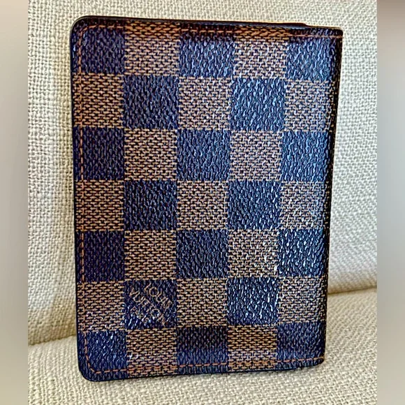 Louis Vuitton Damier Ebene Porte 2 Cartes Vertical Pass Card Holder - Picture 1 of 5